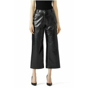 Three Floor Handsome Lady Faux Leather Cropped Black runway pant